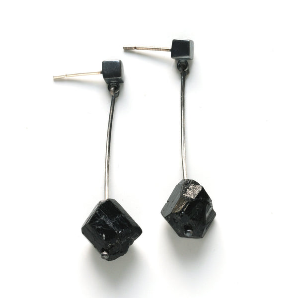 Long Drop Earrings with Chunky Stones