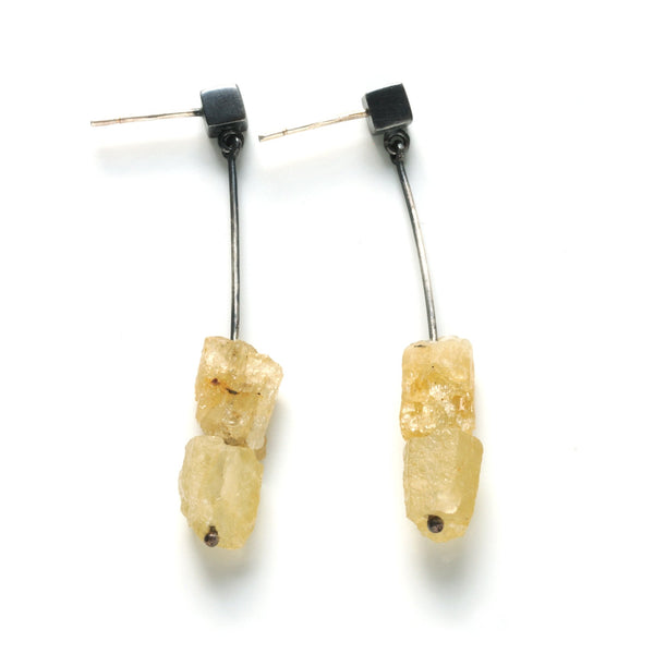 Long Drop Earrings with Chunky Stones