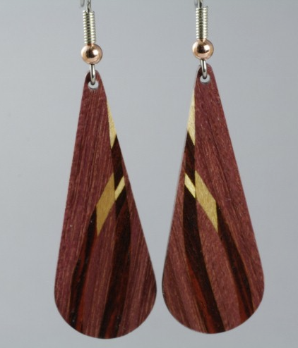 Tear Drop Wood Earring - Large