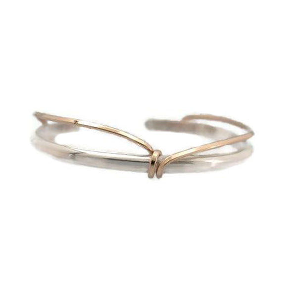 Sterling Cuff with Gold Wrap by Jill O'Reilly