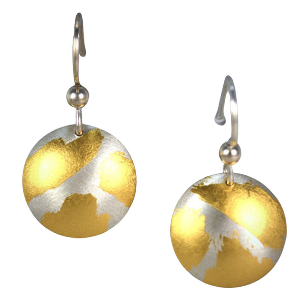 Gold Leaf Disk Earrings