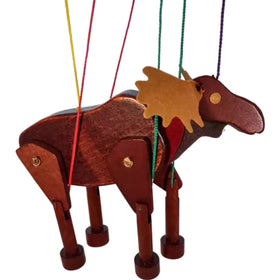 Bull Moose Marionette Wooden Puppet