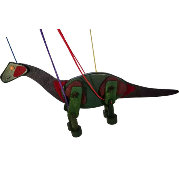 Brontosaurus Marionette Wooden Puppet