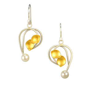 Cage Earrings with Pearl