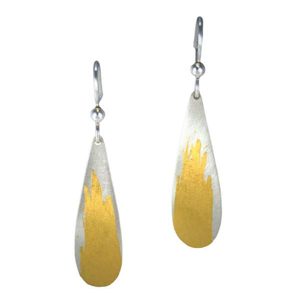 Gold Splash Teardrop Earrings