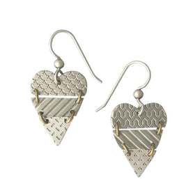 Mini Hinged Silver Heart Earrings