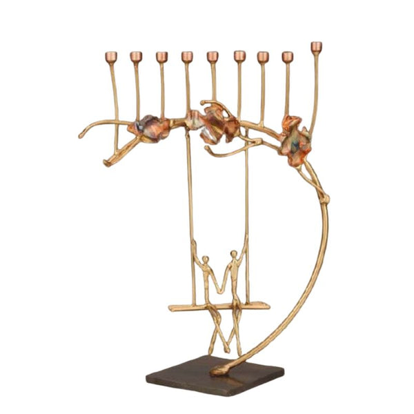 Couple Swinging from Tree Menorah