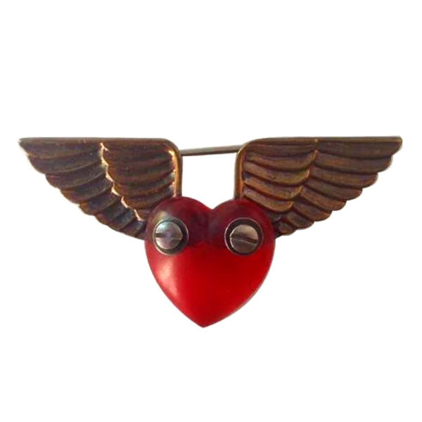Small Winged Heart Pin