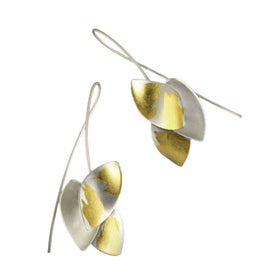 Silver/gold leaf earrings