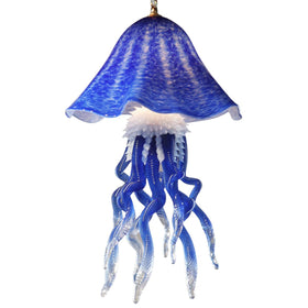 Custom Single-dome Jellyfish Chandelier - Cobalt Blue