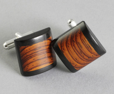 Cuff Link Wood Dome
