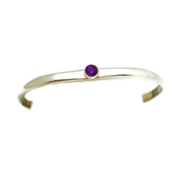 Sterling Silver Wave Cuff with Amethyst - Jill O'Reilly