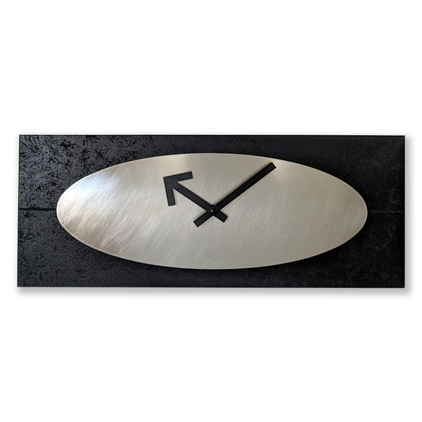 Marley Black & Steel Wall Clock