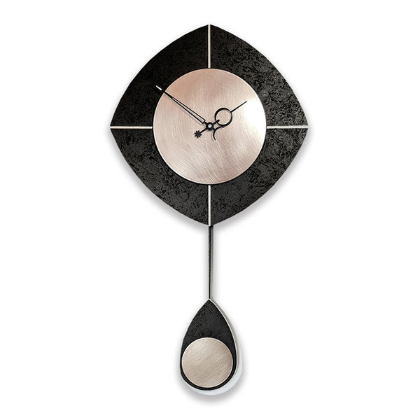 L-Drop Pendulum Clock Black Steel