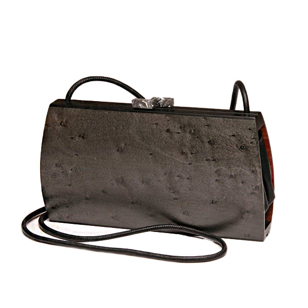 "Cassia" Minaudiere-Dyed Grey Birdseye Maple