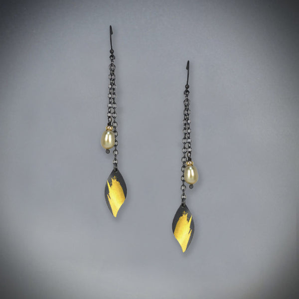 Chain Dangle with Pearl Earrings