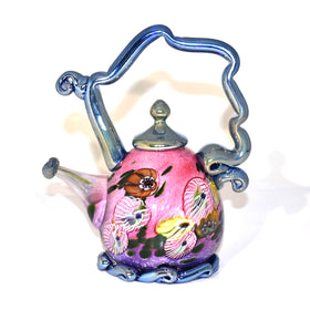 Teapot Sculpture - Blue & Pink