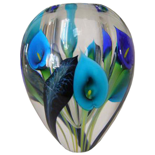 Tri Blue Calla Lily Vase