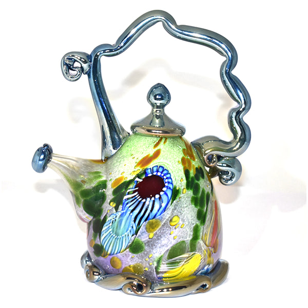Teapot Sculpture - Blue & Green