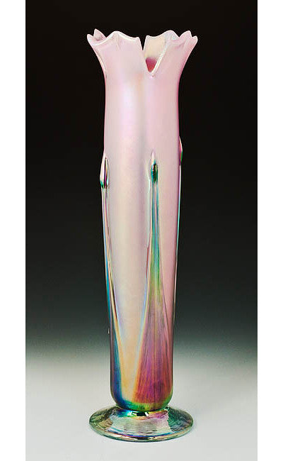 Iridized Flower Vase - Green