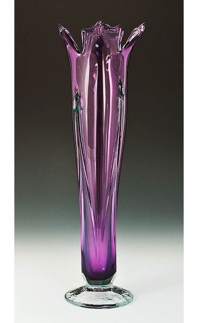 Iridized Flower Vase - Green