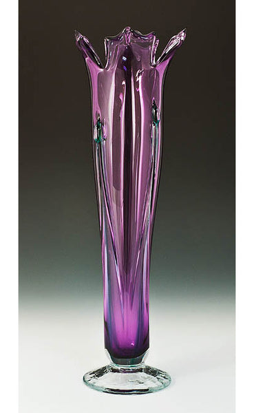 Iridized Flower Vase - Blue