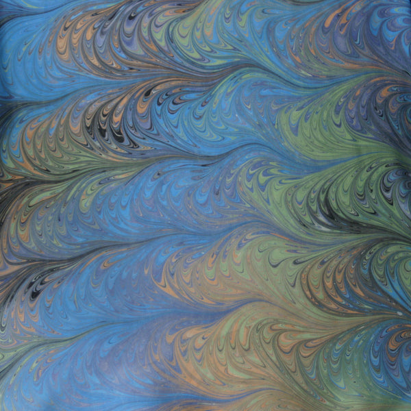 Hand Marbled Silk Chiffon Scarf In Celery With Gray