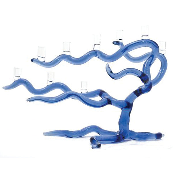 Cobalt Tree of Life Menorah