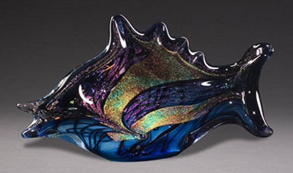 Reactive Blue Fish Sculpture