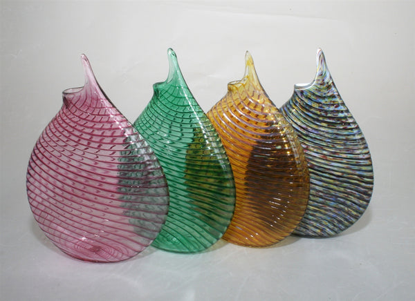 Flat Glass Vase in various styles and colors - Art Of Fire