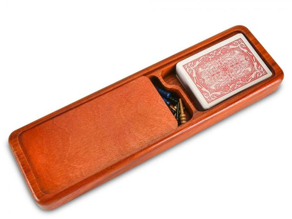 Padauk Inlay 3 Track Cribbage Board and Cards - Boxology