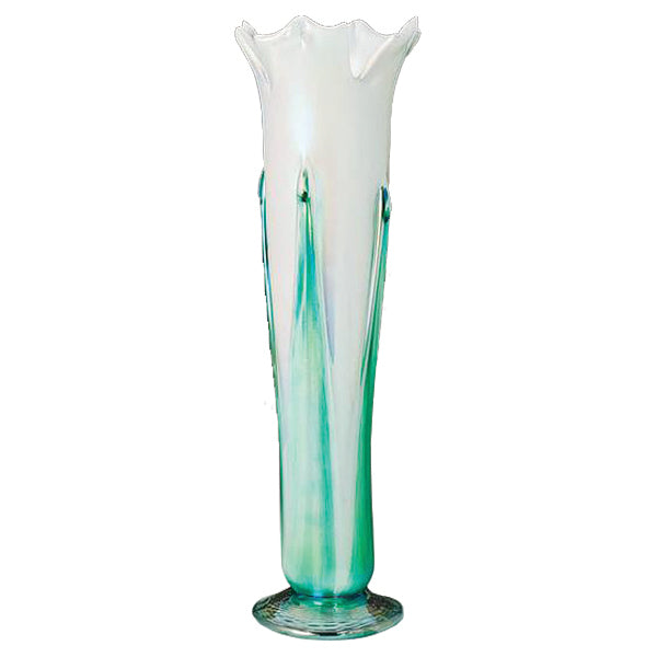 Iridized Flower Vase - Blue