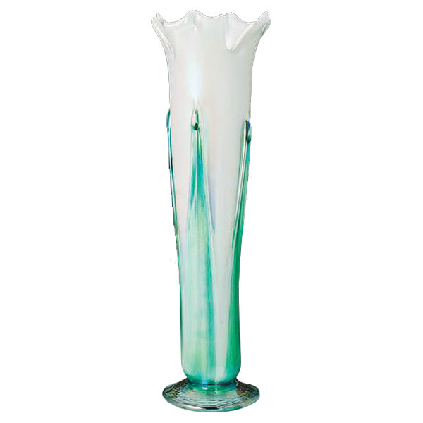 Iridized Flower Vase - Green