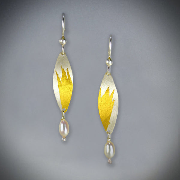 Gold Leaf Splash Earrings