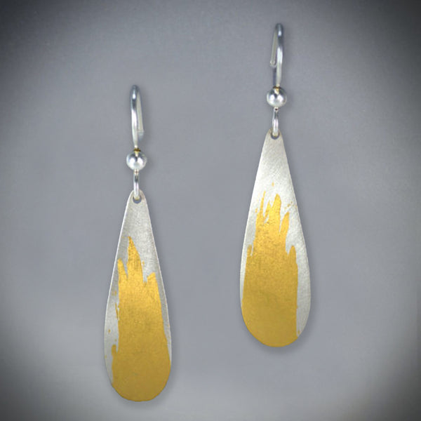 Gold Splash Teardrop Earrings