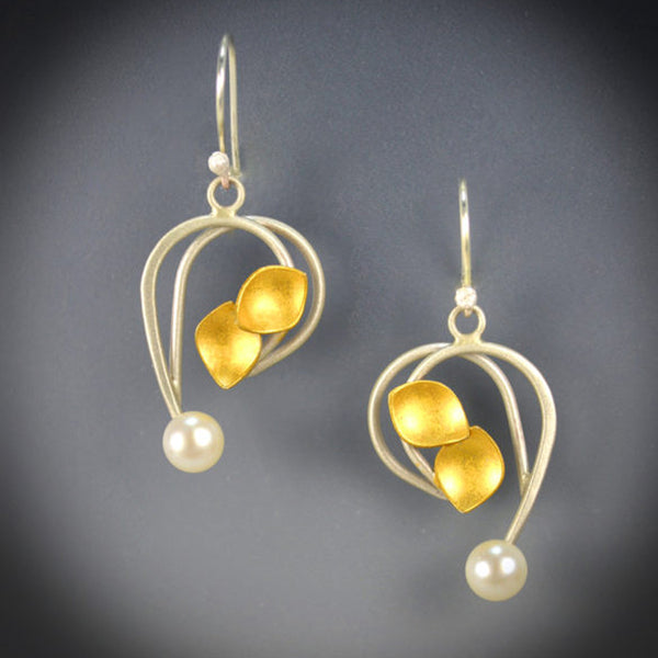 Cage Earrings with Pearl