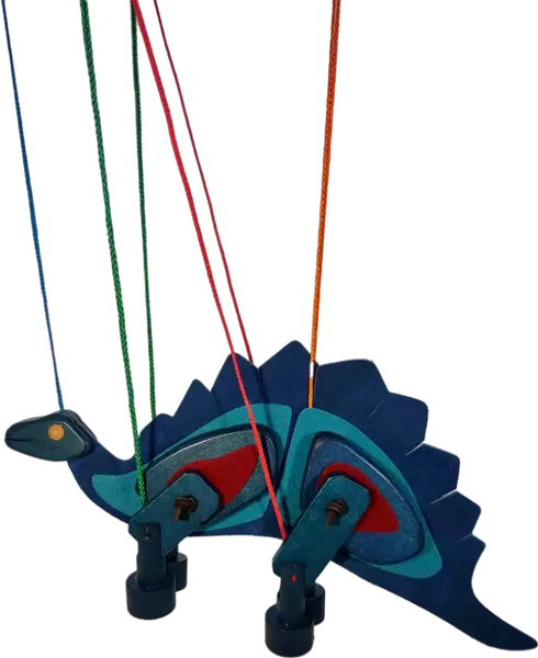 Stegosaurus Marionette Wooden Puppet