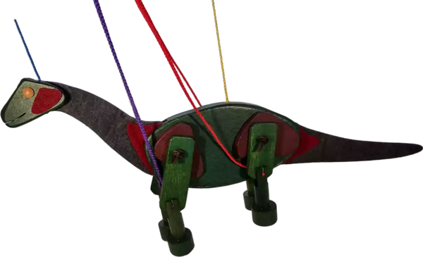 Brontosaurus Marionette Wooden Puppet