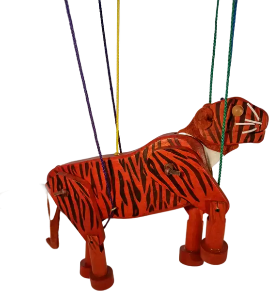 Siberian Tiger Marionette Wooden Puppet