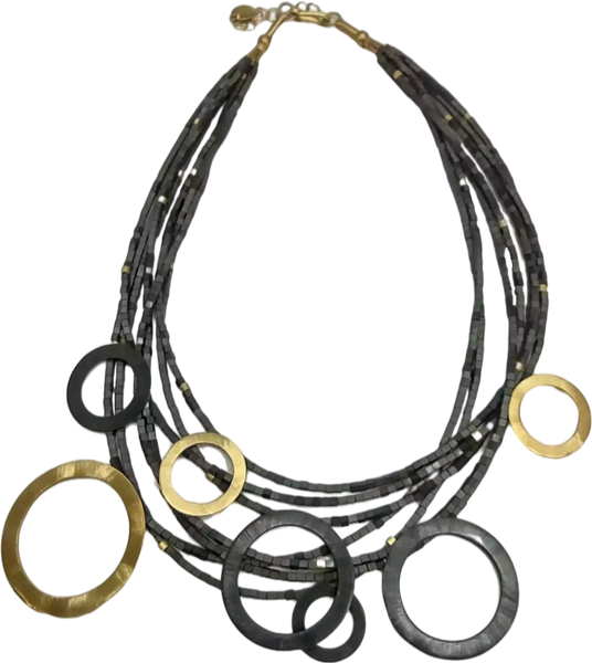 7 Strand Hematite Necklace