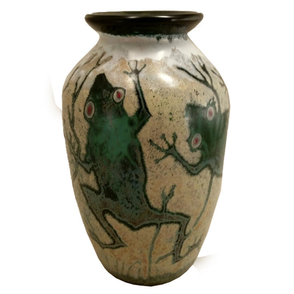 Frog Medium Glass Vase in Green - Bendzunas Glass