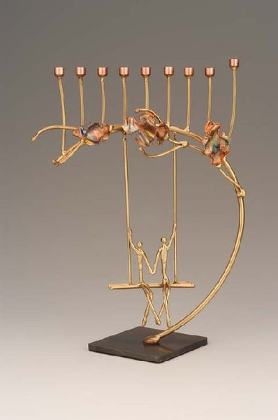 Couple Swinging from Tree Menorah