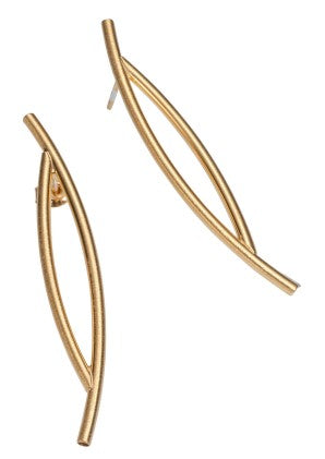 Marquise Post Earrings in Sterling Silver with Gold Plate
