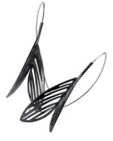 Wings Earrings in Oxidized Sterling SIlver