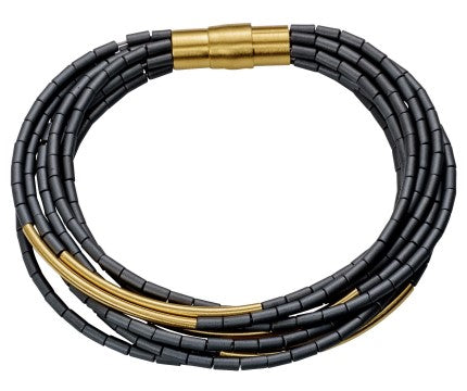 Round Tubes Bracelet in Gold Plated Sterling