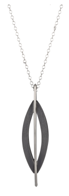 Cocoon Pendant Necklace in Oxidized Sterling