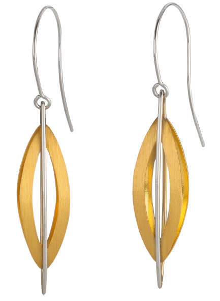 Cocoon Pendant Earrings in Gold Plated Sterling