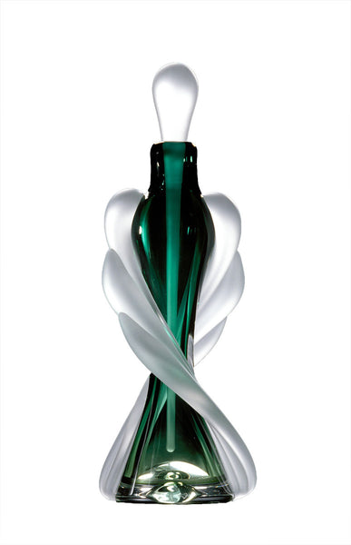 Tapered Twist Perfume Bottle - Dark Green