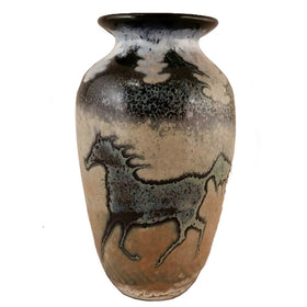 Horse Small Glass Vase in Black - Bendzunas Glass