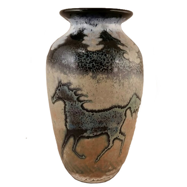 Horse Small Glass Vase in Black - Bendzunas Glass